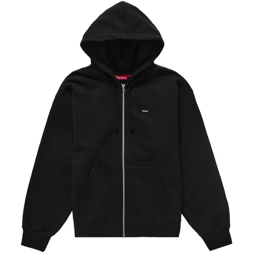 Supreme Mini Box Logo Black Zip-Up Hooded Sweatshirt Medium NWT White